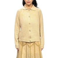 【USED】2010's Max Mara Weekend Line Collared Knit Cardigan Beige