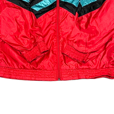 【USED】80'S adidas ZIGZAG LINE POLY JACKET RED