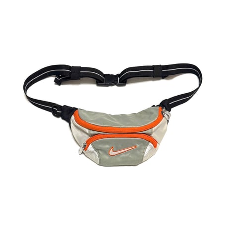 【USED】00's NIKE Tech Bum Bag Silver Gray × Orange