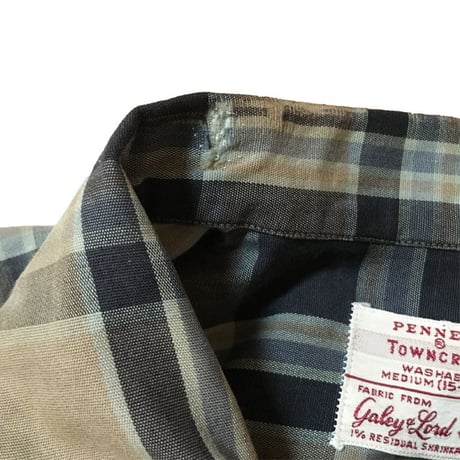 【USED】50-60'S PENNEY'S TOWNCRAFT CHECK SHIRT