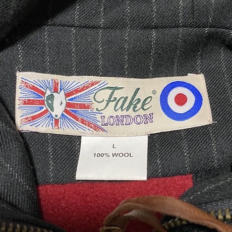 【USED】90'S FAKE LONDON PINSTRIPE FISHTAIL PARKA