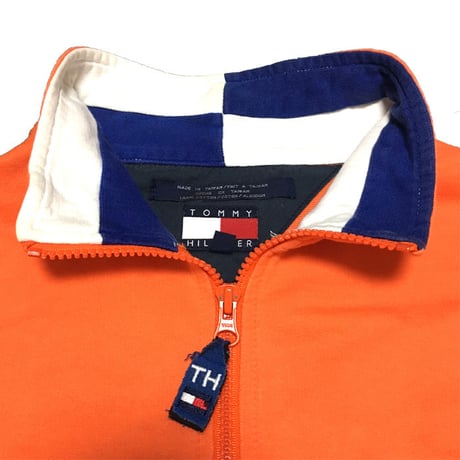 【USED】90'S TOMMY HILFIGER HI-NECK ZIP SWEAT TOP
