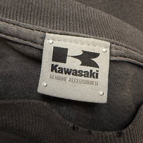 【USED】00's Kawasaki "Splash Logo" Faded Black L/S T-shirt