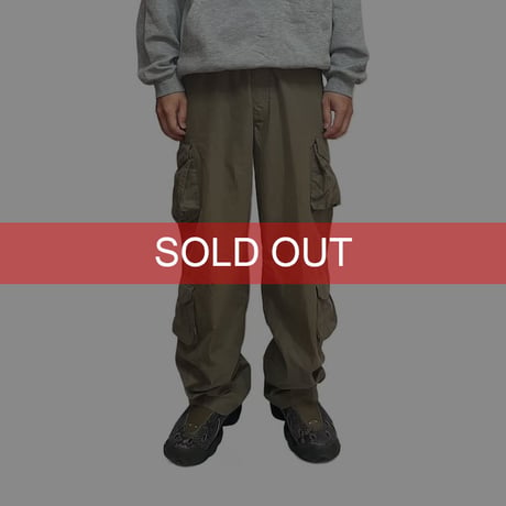 【USED】00's STUSSY MIXED FIBER 8-POCKET CARGO PANTS