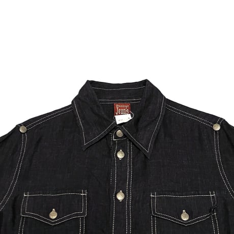 【USED】90's Gaultier Jeans LANTERN SLEEVE LINEN SHIRT BLACK