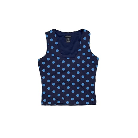【USED】00's MODA INTERNATIONAL Polka Dot Square Neck Tank Made in USA