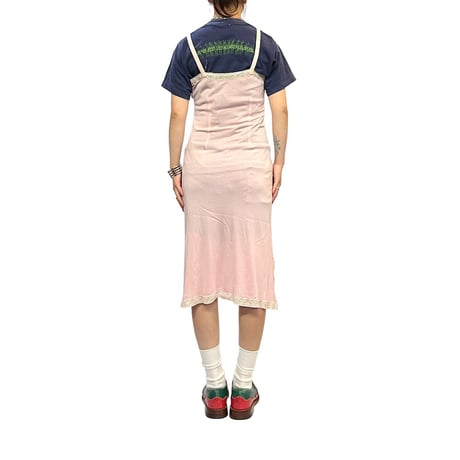 【USED】60's LINGERIE SLIP DRESS BABY PINK