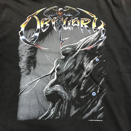 【USED】90'S OBITUARY T-SHIRT