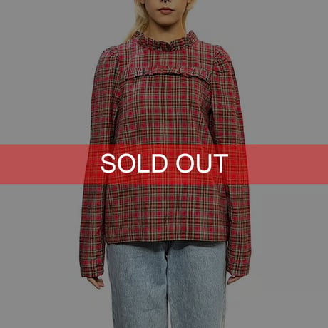 【USED】80'S TARTAN CHECK L/S TOP