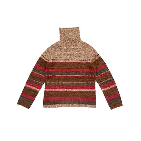 【USED】00's SAG HARBOR SPORT HI-NECK BORDER KNIT TOP