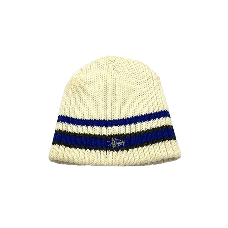 USED】90's STUSSY LINE KNIT BEANIE | KONBINI USED】90's STUSSY LINE KNIT BEANIE | KONBINI