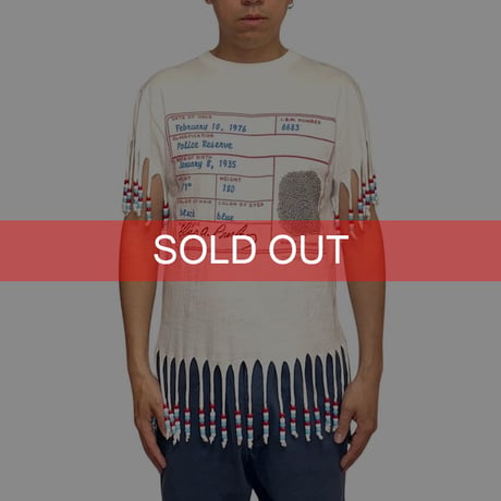 【USED】80's Elvis Presley ID CARD BEADED FRINGE T-SHIRT