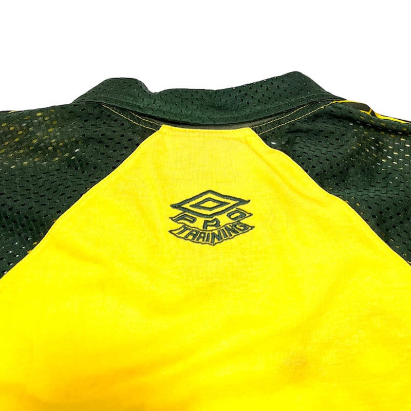 USED】90'S OLD UMBRO BRAZILIAN COLOR FOOTBALL T USED】90'S OLD UMBRO BRAZILIAN COLOR FOOTBALL T