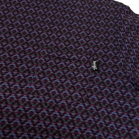 【USED】80's OLD STUSSY JACQUARD POCKET S/S T-SHIRT