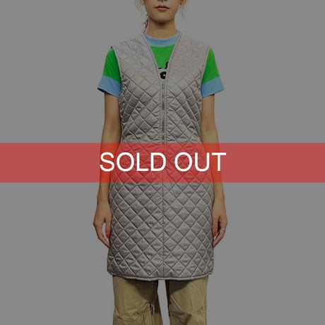 【USED】HELMUT LANG 1990 SILVER QUILTING SLEEVELESS DRESS