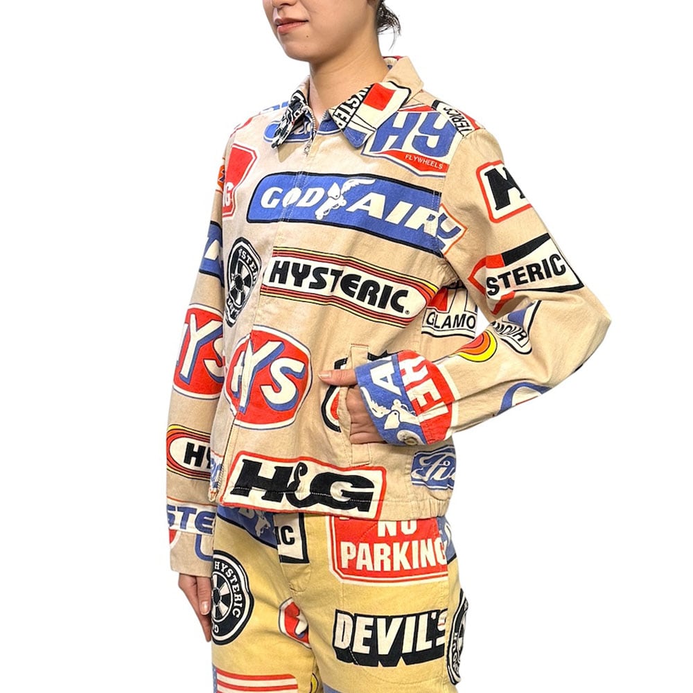 ヒステリックグラマーサインボード USED】90's HYSTERIC GLAMOUR Signboard Print Zip