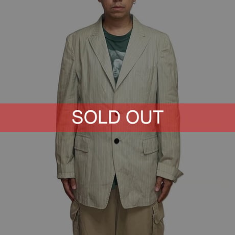 【USED】90's DRIES VAN NOTEN PEAKED LAPEL STRIPE JACKET