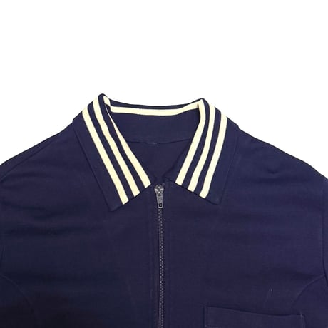 【USED】70's adidas Trefoil Pocket Navy Knit Track Jacket