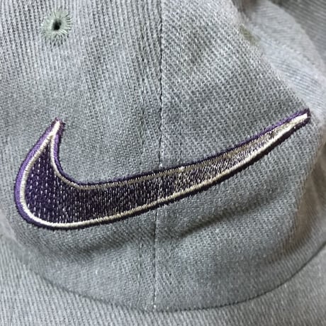 【USED】90'S NIKE SWOOSH EMBROIDERY CAP GL AY