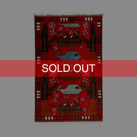 【USED】90'S-00'S HANDMADE AFGHAN WAR RUG ⑦