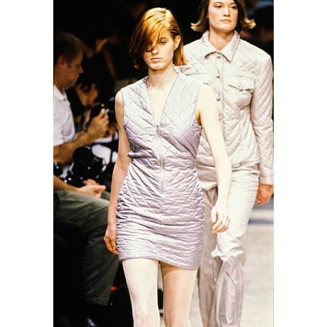 【USED】HELMUT LANG 1990 SILVER QUILTING SLEEVELESS DRESS