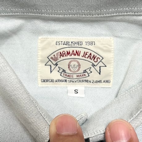 【USED】90's ARMANI JEANS B.D. CHAMBRAY SHIRT