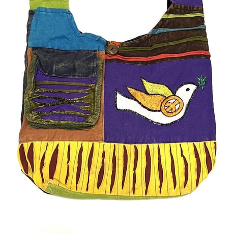 【DEAD STOCK】HIPPIE HOBO SHOULDER BAG PURPLE