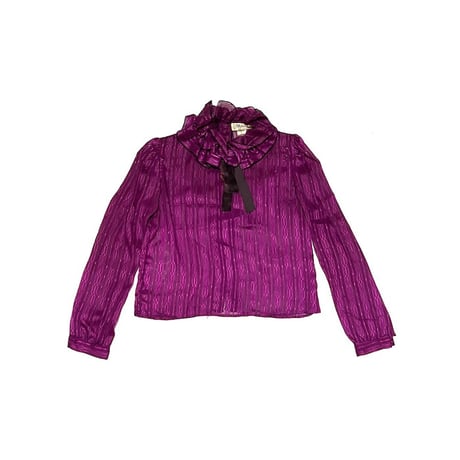 【USED】80's Manon FRILL COLLAR BOW TIE BLOUSE
