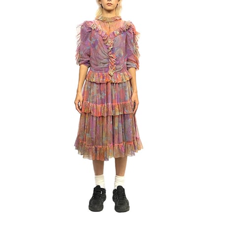 【USED】60'S PSYCHEDELIC ORGANDY DRESS