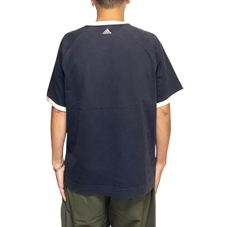 【USED】00's adidas Real Madrid Raglan Cotton Ringer T-Shirt
