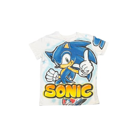 【USED】2010's SEGA SONIC THE HEDGEHOG AIRBRUSHED T-SHIRT