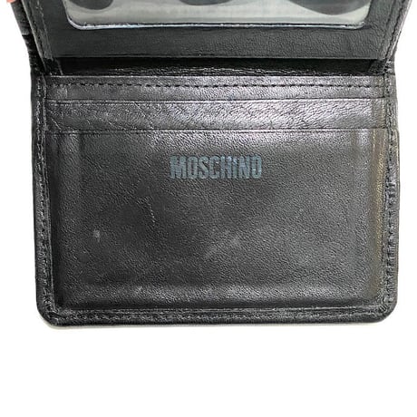【USED】90'S MOSCHINO HEART LEATHER CARD CASE