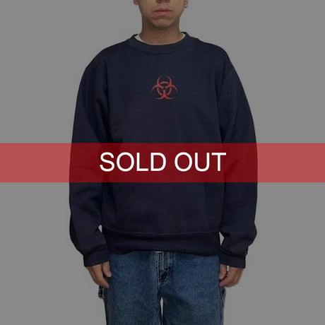 【USED】90's HAZ-MAT CENTER LOGO SWEATSHIRT