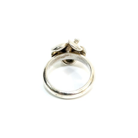 【USED】00'S ALBA ROSA SLIGHTLY ROUNDED HIBISCUS RING SILVER925