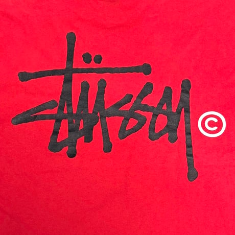 【USED】90's STUSSY Big Logo T-shirt Red Made in Australia