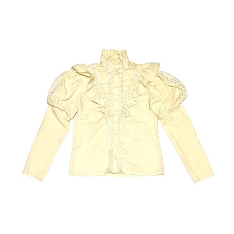 【USED】70'S-80'S PUFF SHOULDER VICTORIAN BLOUSE