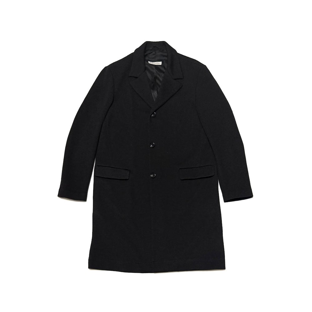 USED】90's EMPORIO ARMANI Knit Chester Coat Bla