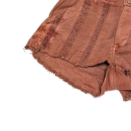 【USED】00's Free People GARMENT DYED SUMMER SHORTS