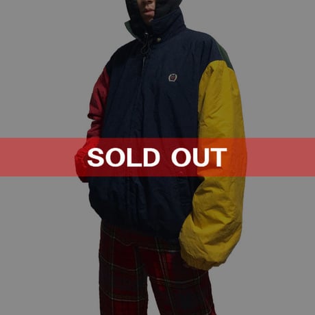 【USED】90'S TOMMY HILFIGER CRAZY PATTERN BOMBER JACKET