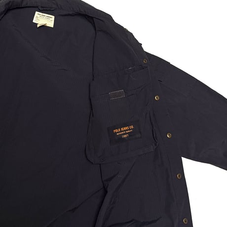 【USED】00's POLO JEANS COMPANY Ralph Lauren Packable Field Shirt Jacket Fade Black