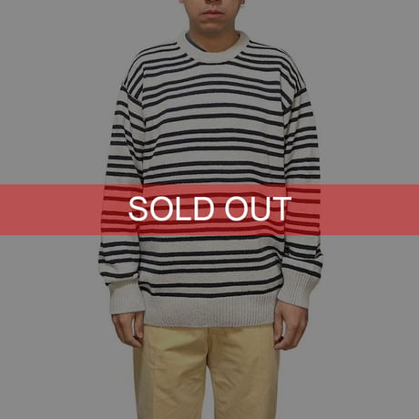 【USED】00'S REPORTER BORDER KNIT SWEATER