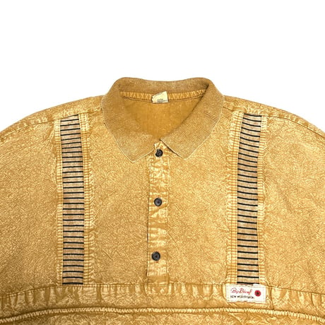 【USED】90's DIESEL Acid-Wash Unique Panel Design Pullover Shirt