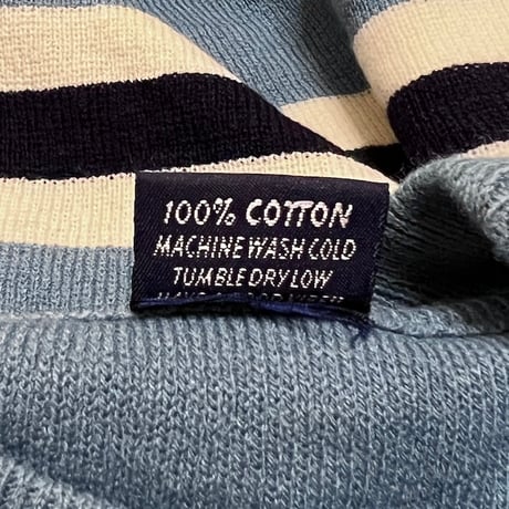 【USED】90's STUSSY LINE COTTON KNIT SWEATER MADE IN AUSTRALIA