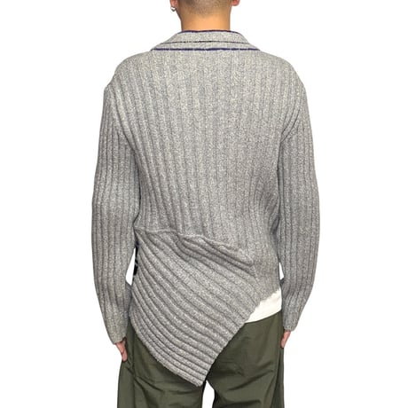 【USED】Kiko Kostadinov 22AW "Brutus Jumper" Asymmetric Ribbed Knit Sweater