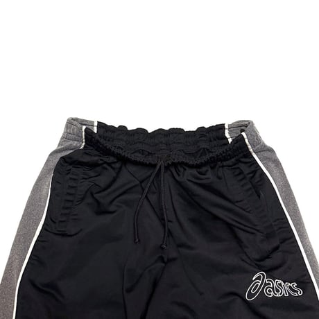 【USED】90's ASICS Euro-Line Snap Track Pants Black × Grey
