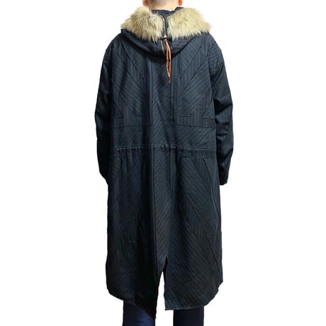 【USED】90'S FAKE LONDON PINSTRIPE FISHTAIL PARKA