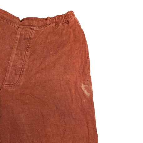 【USED】90's Paul Smith Garment-Dyed Linen Shorts Rust Tone