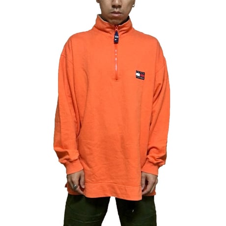 【USED】90'S TOMMY HILFIGER HI-NECK ZIP SWEAT TOP