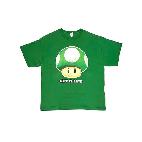 【USED】00's NEW SUPER MARIOBROS. 1UP MUSHROOM T-SHIRT