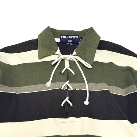【USED】90's POLO SPORT RALPH LAUREN LACE-UP RUGBY SHIRT